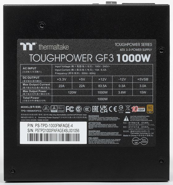 Обзор блока питания Thermaltake Toughpower GF3 1000W
