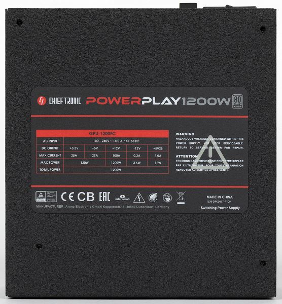 Обзор блока питания Chieftronic PowerPlay Platinum 1200W (GPU-1200FC)